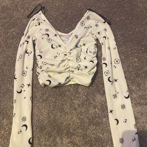 Forever 21 white cropped long sleeve